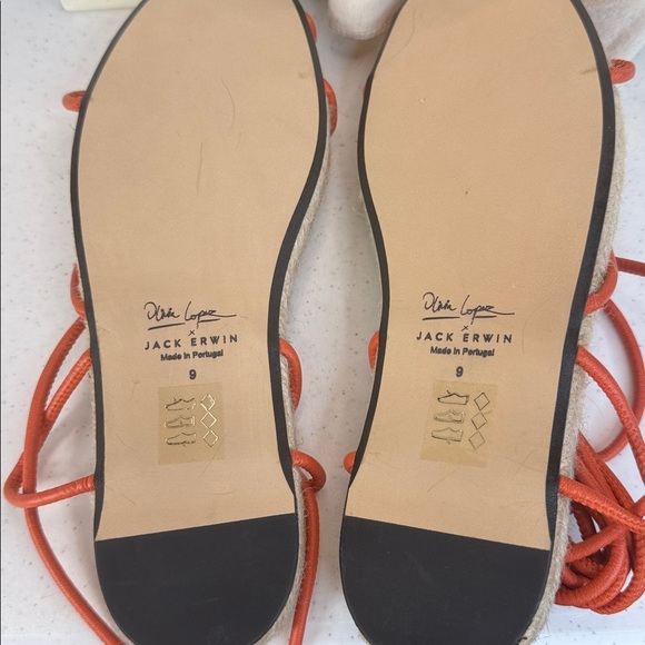 Jack Erwin x Olivia Lopez espadrille sandals. Orange Sz 9 - Picture 12 of 12
